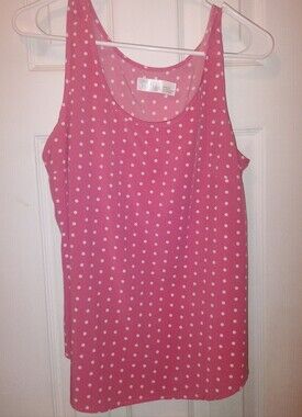 2/$13 Deals Time and Tru Pink Polka Dot Tank Top